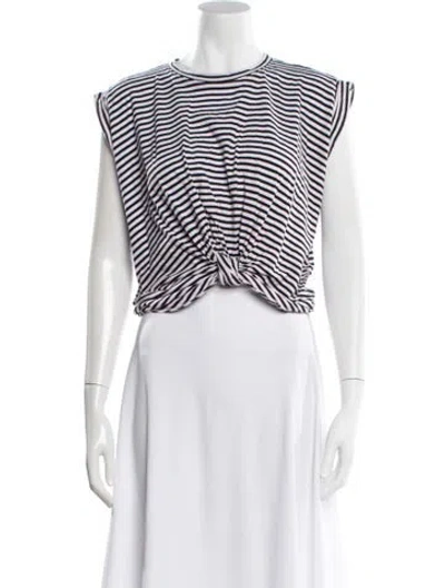 Pre-owned Frame Striped Crew Neck Crop Top In Multi