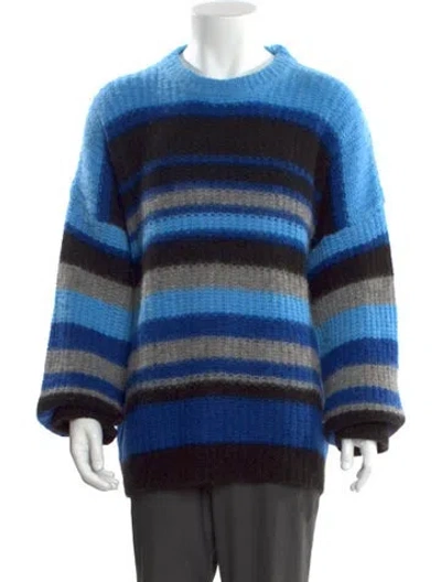 Pre-owned Frame Striped Crew Neck Pullover In Blue