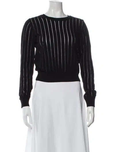 Pre-owned Frame Striped Crew Neck Sweater In Black