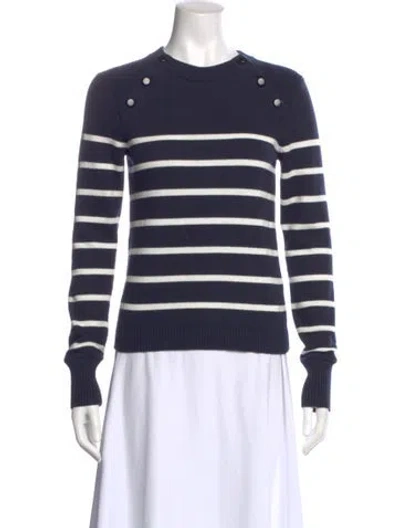 Pre-owned Frame Striped Crew Neck Sweater In Blue