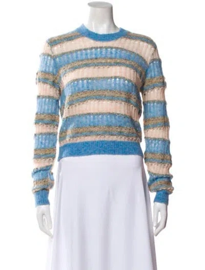 Pre-owned Frame Striped Crew Neck Sweater In Blue