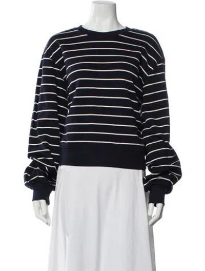 Pre-owned Frame Striped Crew Neck Sweater In Blue