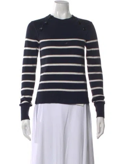Pre-owned Frame Striped Crew Neck Sweater In Blue