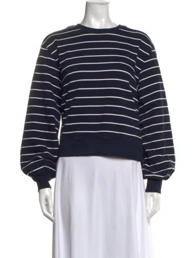 Pre-owned Frame Striped Crew Neck Sweater In Blue