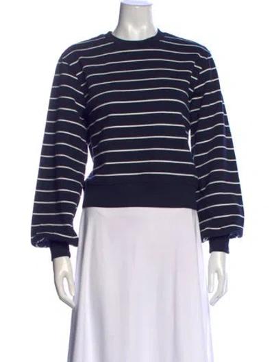 Pre-owned Frame Striped Crew Neck Sweater In Blue