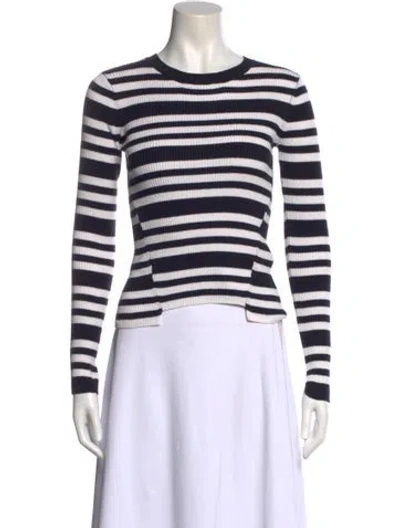 Pre-owned Frame Striped Crew Neck Sweater In Blue