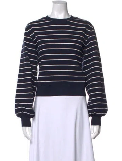 Pre-owned Frame Striped Crew Neck Sweater In Blue