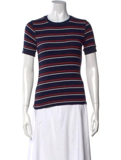 Pre-owned Frame Striped Crew Neck Sweater In Blue