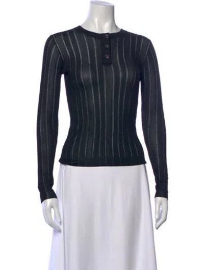 Pre-owned Frame Striped Crew Neck Sweater In Blue