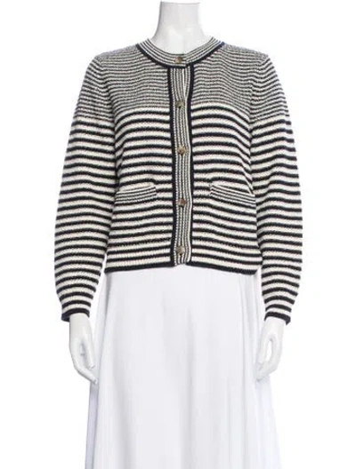 Pre-owned Frame Striped Crew Neck Sweater In Blue