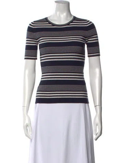 Pre-owned Frame Striped Crew Neck Sweater In Blue