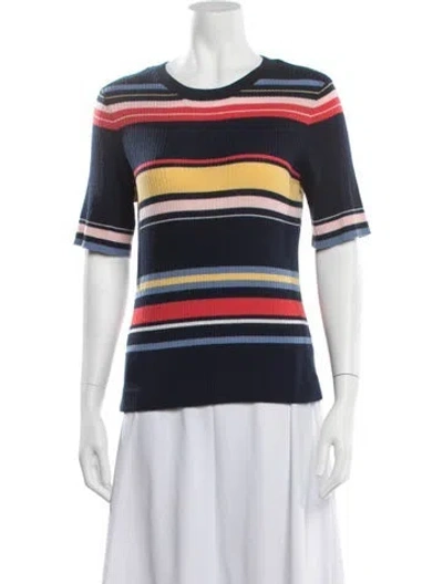 Pre-owned Frame Striped Crew Neck Sweater In Blue
