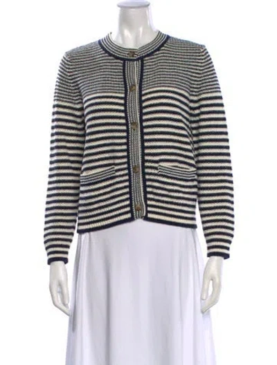 Pre-owned Frame Striped Crew Neck Sweater In Blue