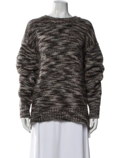 Pre-owned Frame Striped Crew Neck Sweater In Brown