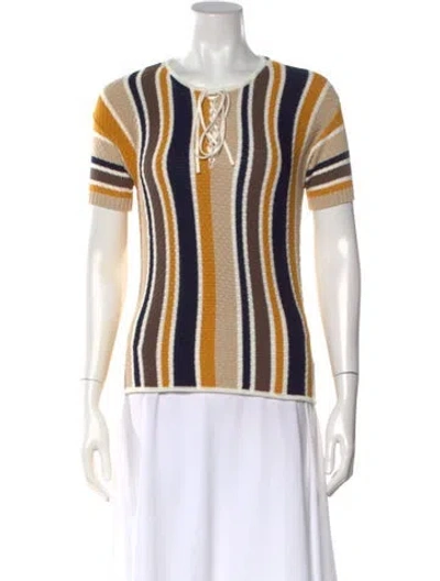 Pre-owned Frame Striped Crew Neck Sweater In Multi