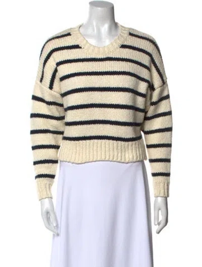 Pre-owned Frame Striped Crew Neck Sweater In Neutral