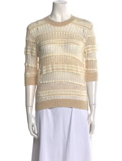 Pre-owned Frame Striped Crew Neck Sweater In Neutral