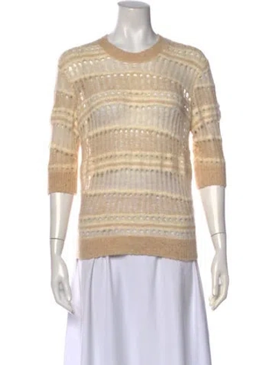 Pre-owned Frame Striped Crew Neck Sweater In Neutral