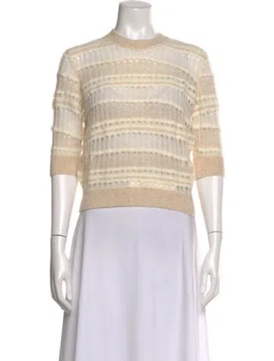 Pre-owned Frame Striped Crew Neck Sweater In Neutral
