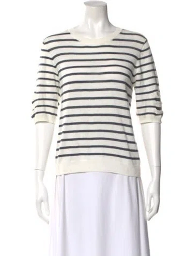 Pre-owned Frame Striped Crew Neck Sweater In Neutral