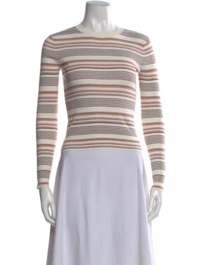 Pre-owned Frame Striped Crew Neck Sweater In Neutral