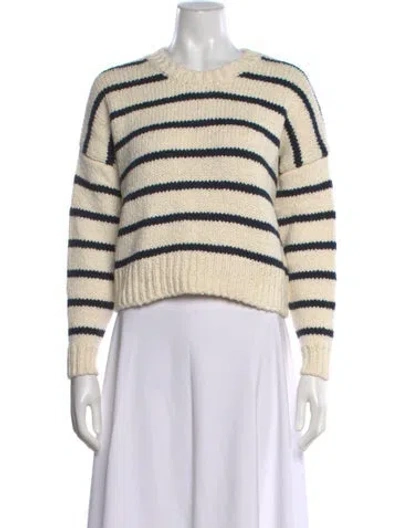 Pre-owned Frame Striped Crew Neck Sweater In Neutral