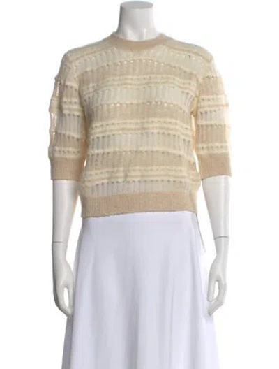 Pre-owned Frame Striped Crew Neck Sweater In Neutral