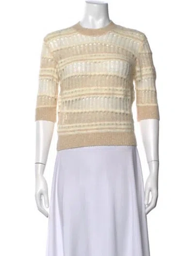 Pre-owned Frame Striped Crew Neck Sweater In Neutral