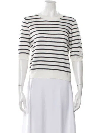 Pre-owned Frame Striped Crew Neck Sweater In Neutral