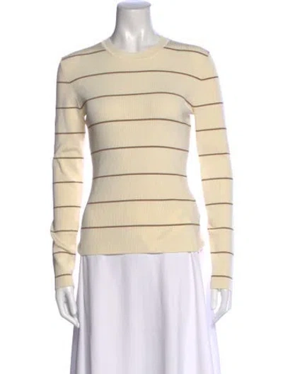Pre-owned Frame Striped Crew Neck Sweater In Neutral