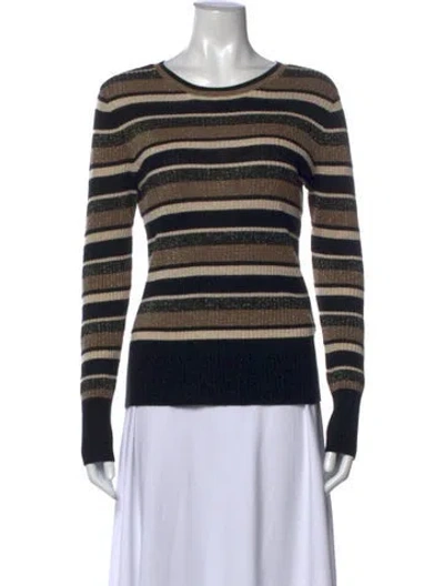 Pre-owned Frame Striped Crew Neck Sweater In Neutrals