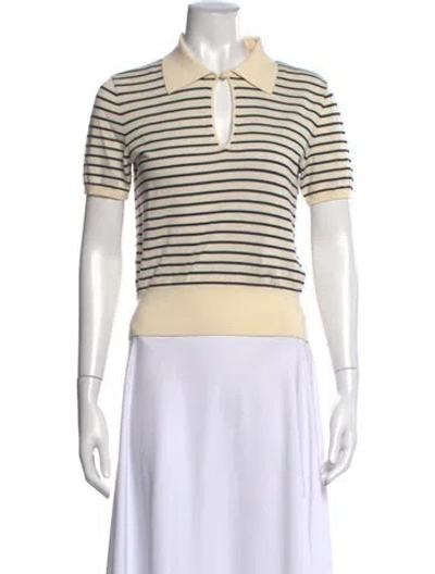 Pre-owned Frame Striped Crew Neck Sweater In Neutrals