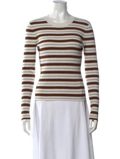 Pre-owned Frame Striped Crew Neck Sweater In Neutrals