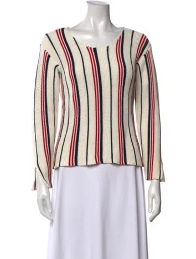 Pre-owned Frame Striped Crew Neck Sweater In Neutrals