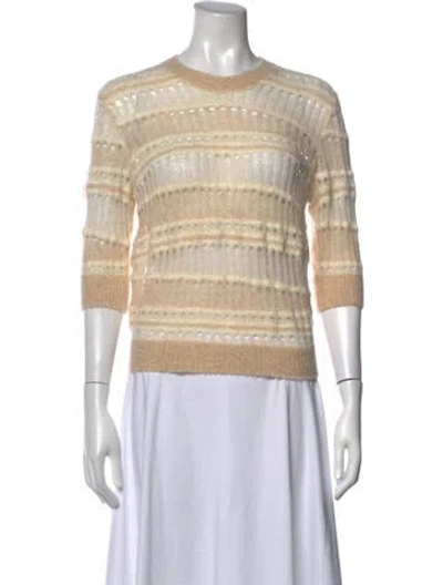 Pre-owned Frame Striped Crew Neck Sweater In Neutrals