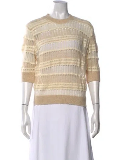 Pre-owned Frame Striped Crew Neck Sweater In Neutrals