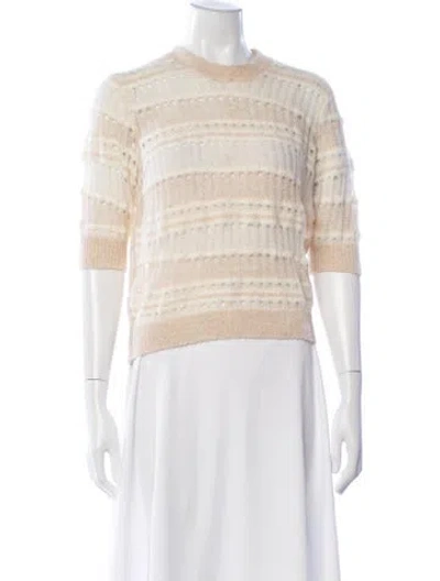 Pre-owned Frame Striped Crew Neck Sweater In Neutrals