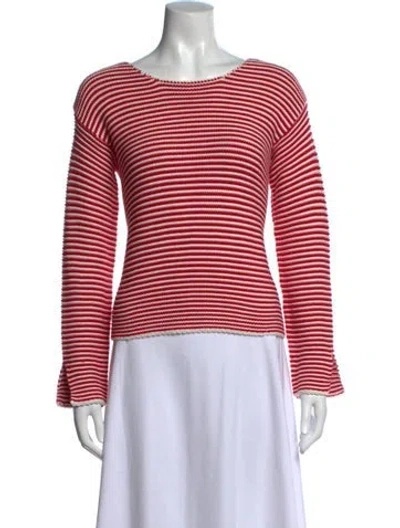 Pre-owned Frame Striped Crew Neck Sweater In Red