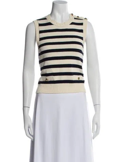 Pre-owned Frame Striped Crew Neck Sweater W/ Tags In Neutral