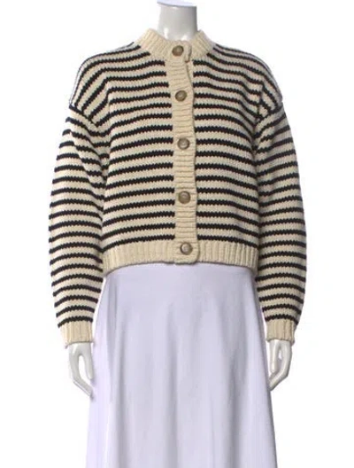 Pre-owned Frame Striped Crew Neck Sweater W/ Tags In Neutral