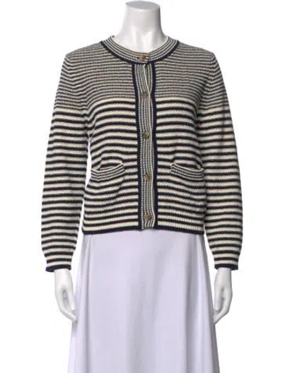 Pre-owned Frame Striped Crew Neck Sweater W/ Tags In Neutrals