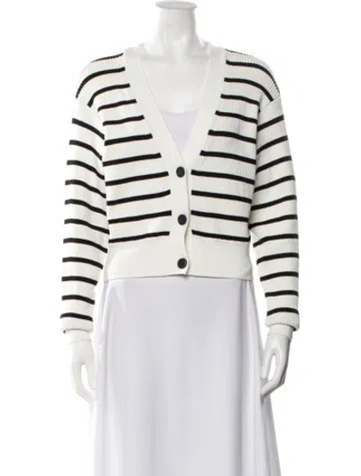 Pre-owned Frame Striped Crew Neck Sweater In White