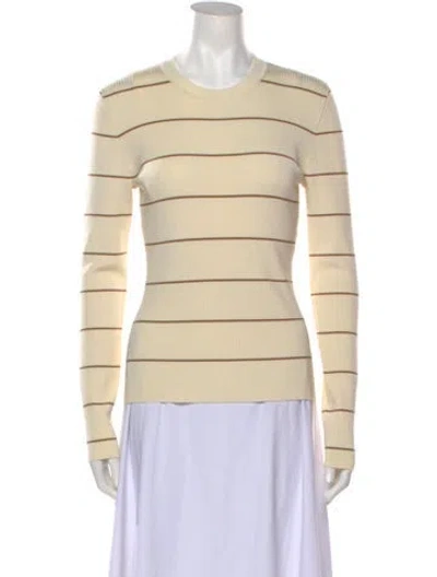 Pre-owned Frame Striped Crew Neck Sweatshirt W/ Tags In Neutral