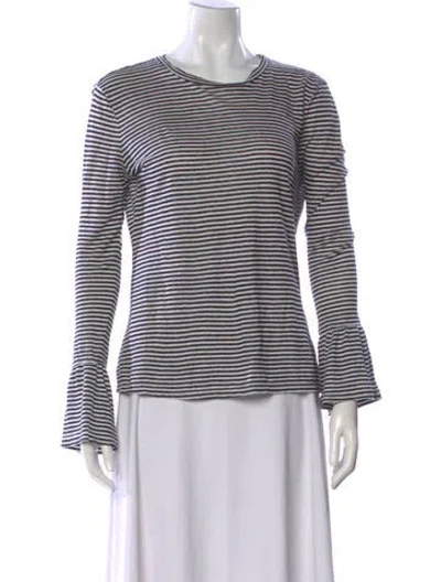 Pre-owned Frame Striped Crew Neck Top In Black