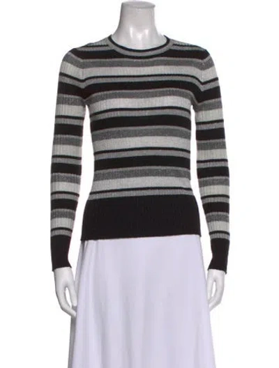 Pre-owned Frame Striped Crew Neck Top In Brown