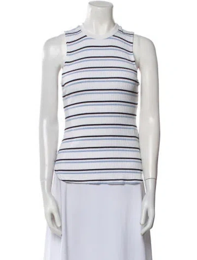 Pre-owned Frame Striped Crew Neck Top In Multi