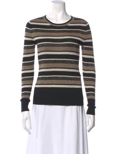 Pre-owned Frame Striped Crew Neck Top In Multi