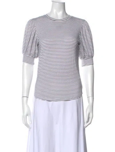 Pre-owned Frame Striped Crew Neck Top In Multi