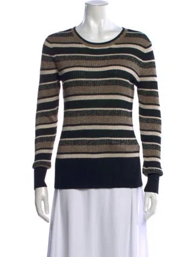 Pre-owned Frame Striped Crew Neck Top In Multi