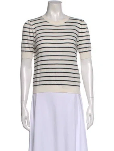 Pre-owned Frame Striped Crew Neck Top In Neutral